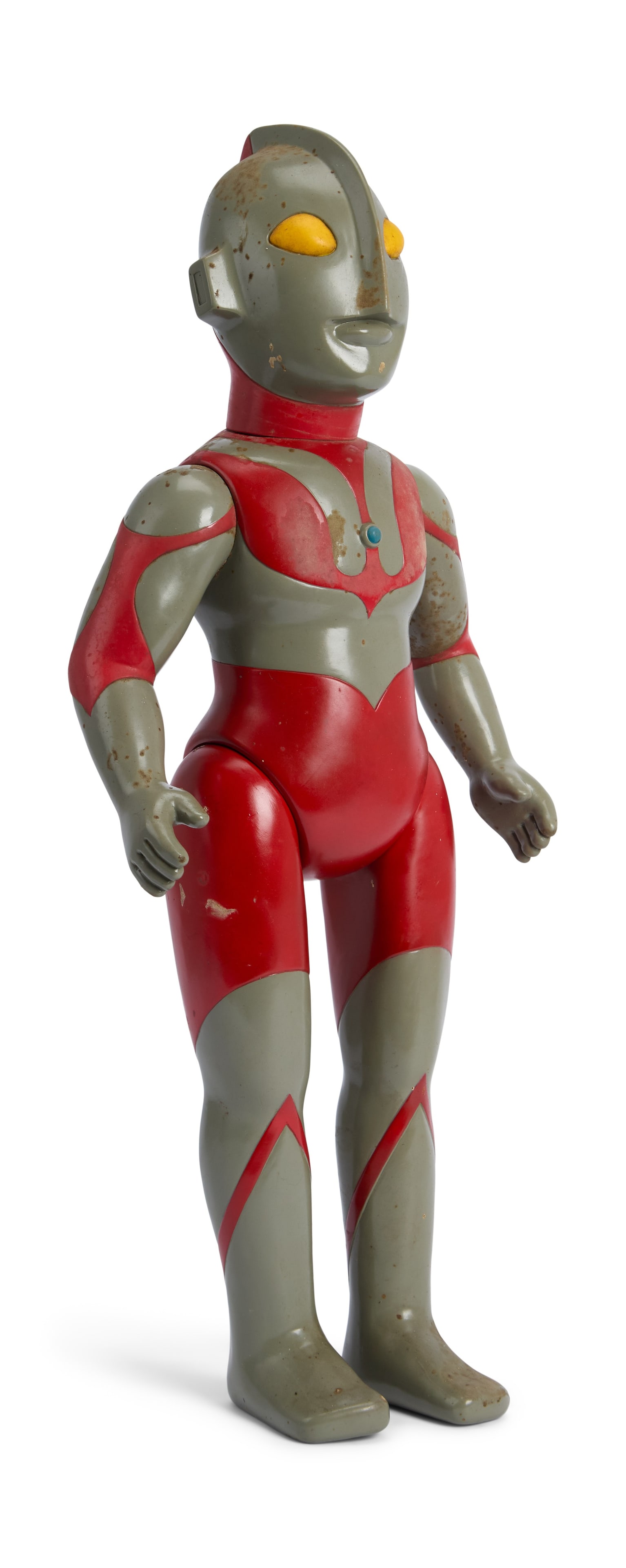 Sofubi | Ultraman Giant Figure: A vintage giant Ultraman sofubi figure featuring the text Tsuburaya Productions on the foot. From the Estate of Sompote Sands