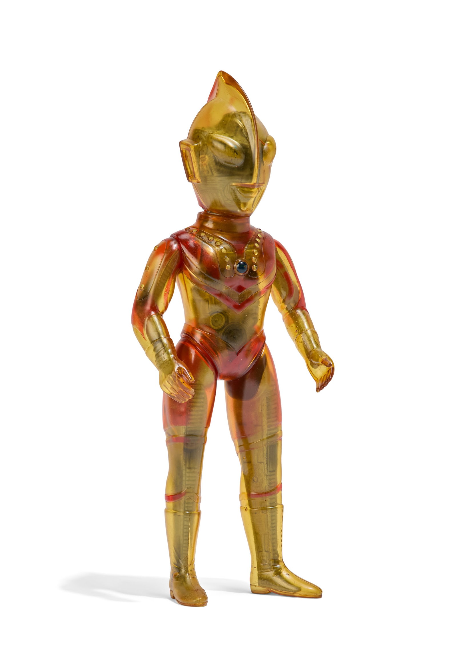 Sofubi | Zoffy Large Figure: A vintage large Zoffy sofubi figure featuring transparent head, arms, torso, and legs. From the Estate of Sompote Sands
