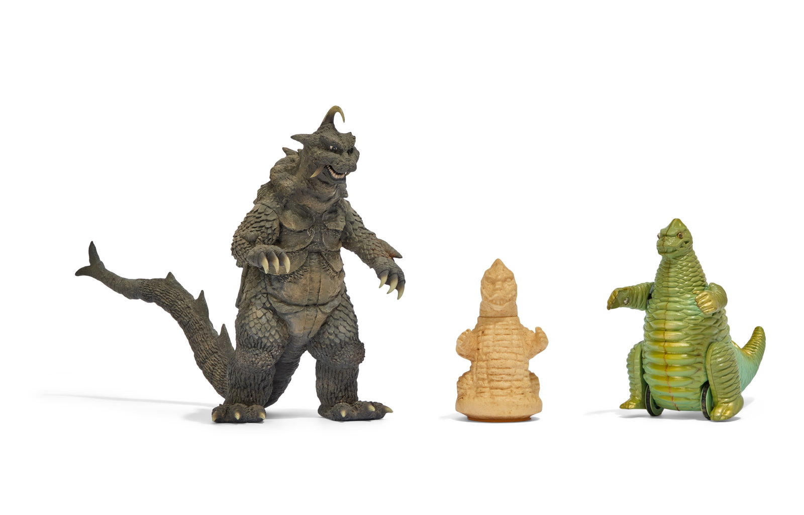 Ultraman | Vintage Kaiju Figures (6): A collection of six vintage figures of Kaiju characters from various installments of the Ultraman franchise. Includes: -X-Plus Gomess Figure -X-Plus Peguila Figure -Bandai Red King Wheeled