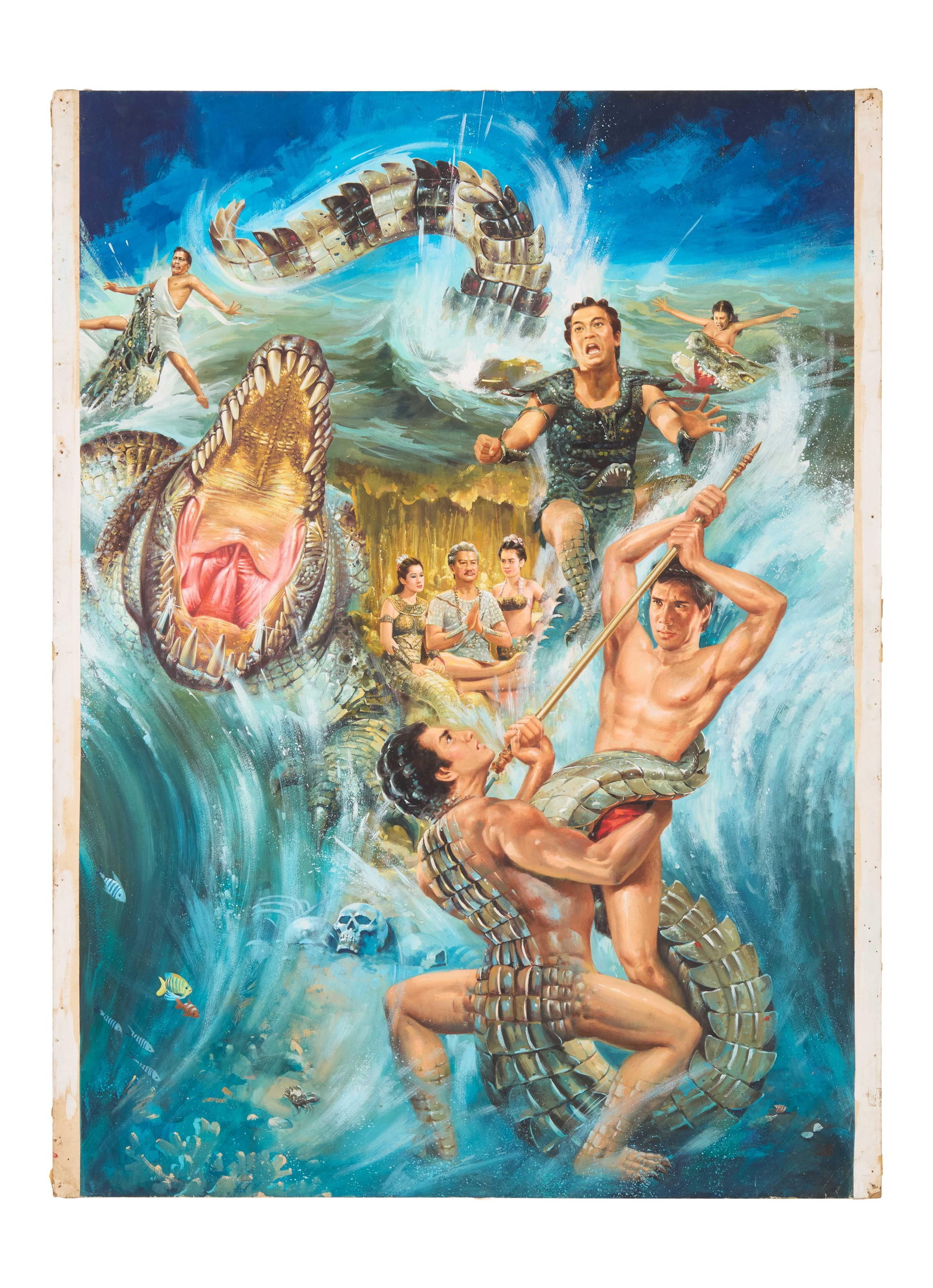 Krai Thong 2 | Original Poster Artwork: An original painting on illustration board used for the one-sheet poster for the Thai horror creature feature, Krai Thong 2 (Chaiyo Productions Co., Ltd., 1985). Artist unknown. Please note