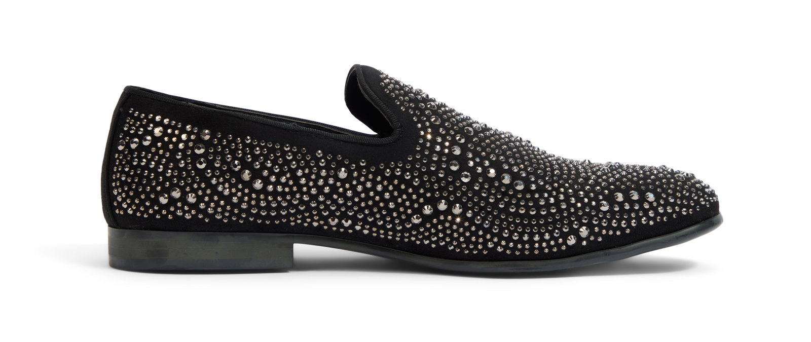 Paul Reubens | Rhinestone Dress Shoes: A pair of rhinestone embellished black dress shoes, made by Royal Shoes, marked style "LF-8807," size 10. Stickers on the soles are marked "Made in China." Includes the original shoe box. From the Est