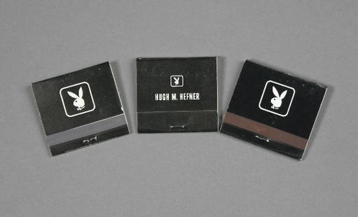 Hugh Hefner/Playboy Mansion Matchbooks: Personal CollectionThree custom Playboy matchbooks, featuring the Playboy Bunny label, reading "Hugh M. Hefner" on cover, printed by Hill and King, Ingleside, Il., excellent condition.Made