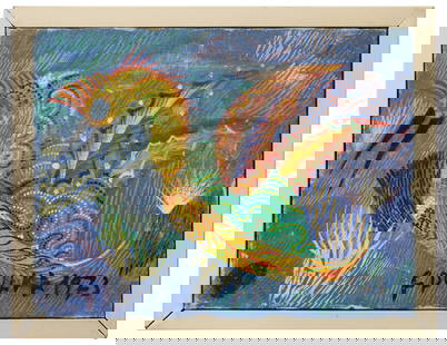 Francisco Chico Da Silva Untitled, 1973: Francisco Chico Da Silva Untitled, 1973 Dimensions: 8.5 H x 11 W in. Gouache on canvas