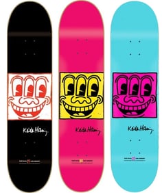 Keith Haring TV Face Skateboard set of 3 2013