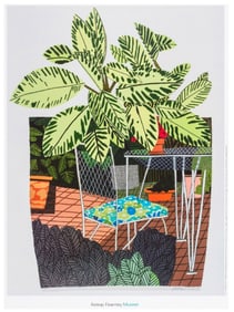 Jonas Wood Landscape Pot with Flower Chair poster 2015
