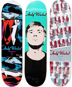 Andy Warhol Set of 3 skateboard decks ca. 2014
