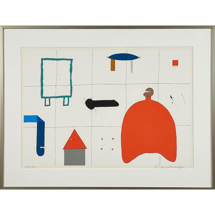 Sadamasa Motonaga Untitled 1990: Sadamasa Motonaga Untitled ca.1977 Dimensions: 18 H x 24 W in. unframed. Screen print 24 x 30 in. framed.