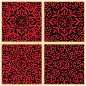 Shepard Fairey Japanese Fabric Pattern Set (a set of four) 2009