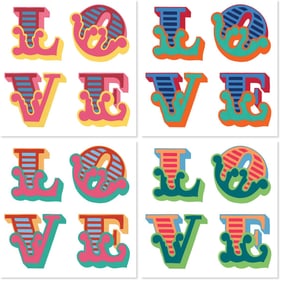 Ben Eine LOVE set of 4 2017