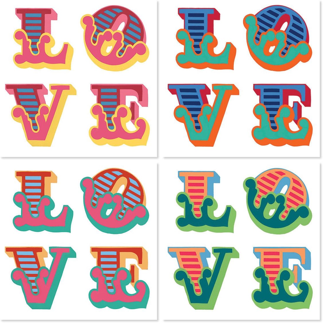 Ben Eine LOVE set of 4 2017 (1 of 2)