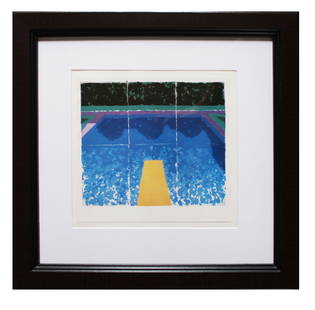 David Hockney Paper Pools invitation 1979: David Hockney Paper Pools invitation 1979 Dimensions: 8.75 H x 8.5 W in. Offset lithograph