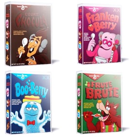 KAWS Monsters Cereal poster set of 4 2022