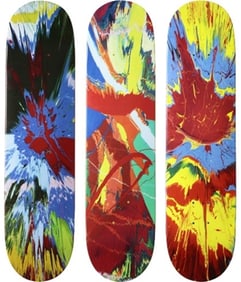 Damien Hirst Supreme set of 3 Spin skateboards 2009