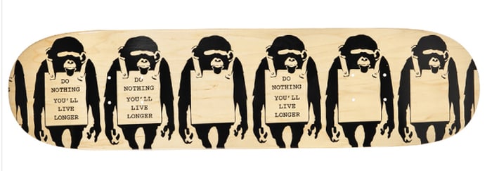 Brandalism Monkey Sign Skateboard deck ca. 2017