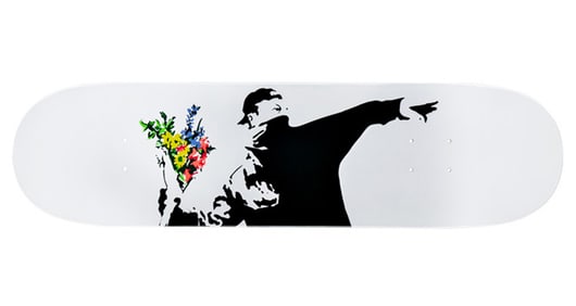 Banksy Flower Bomber Brandalism skate deck ca. 2017