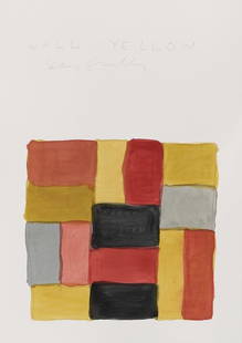 Sean Scully Wall Yellow (Myanmar) 2021: Sean Scully Wall Yellow (Myanmar) 2021 Dimensions: 22.5 H x 16.5 W in. Offset lithographic poster
