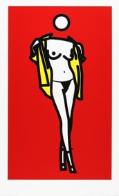 Julian Opie Woman Taking Off Man's Shirt ca. 2003