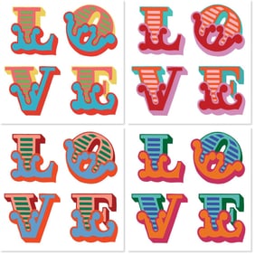 Ben Eine LOVE set of 4 2017
