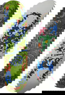 Keith Haring Untitled (skateboard set of 2) ca. 2013: Keith Haring Untitled (skateboard set of 2) ca. 2013 Dimensions: 33 H x 8 W in. Skateboard decks