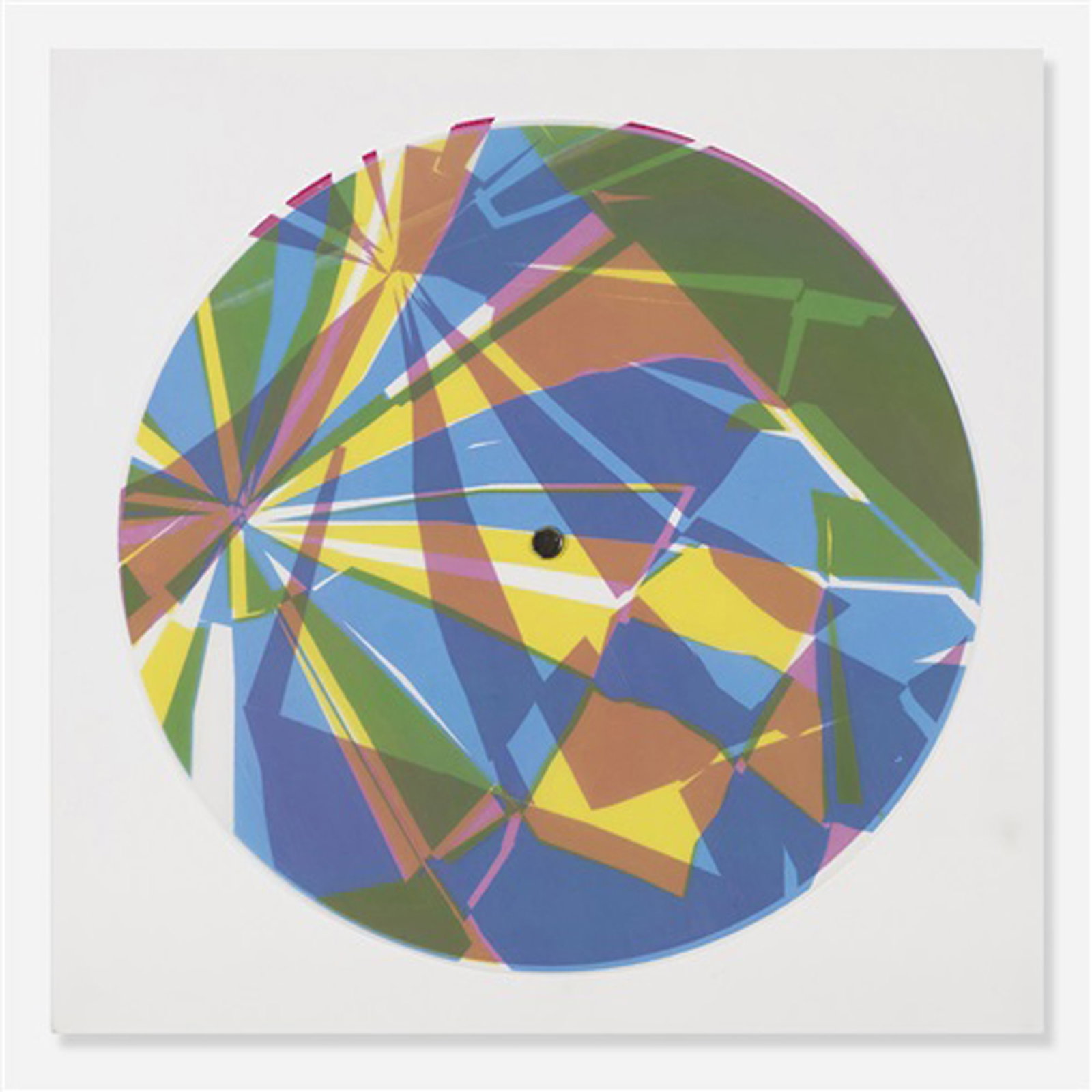 Tauba Auerbach Glasser Apply LP: Tauba Auerbach Glasser Apply LP Edition of 500 Dimensions: 12.5 H x 12.5 W in. Plastic and paper