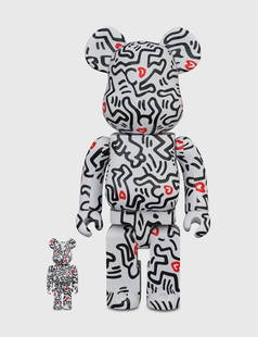 Keith Haring Bearbrick 400% & 100% 8 2021: Keith Haring Bearbrick 400% & 100% 8 2021 Dimensions: 11 H x 5 W in. Plastic