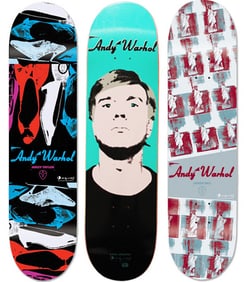 Andy Warhol Set of 3 skateboard decks ca. 2014