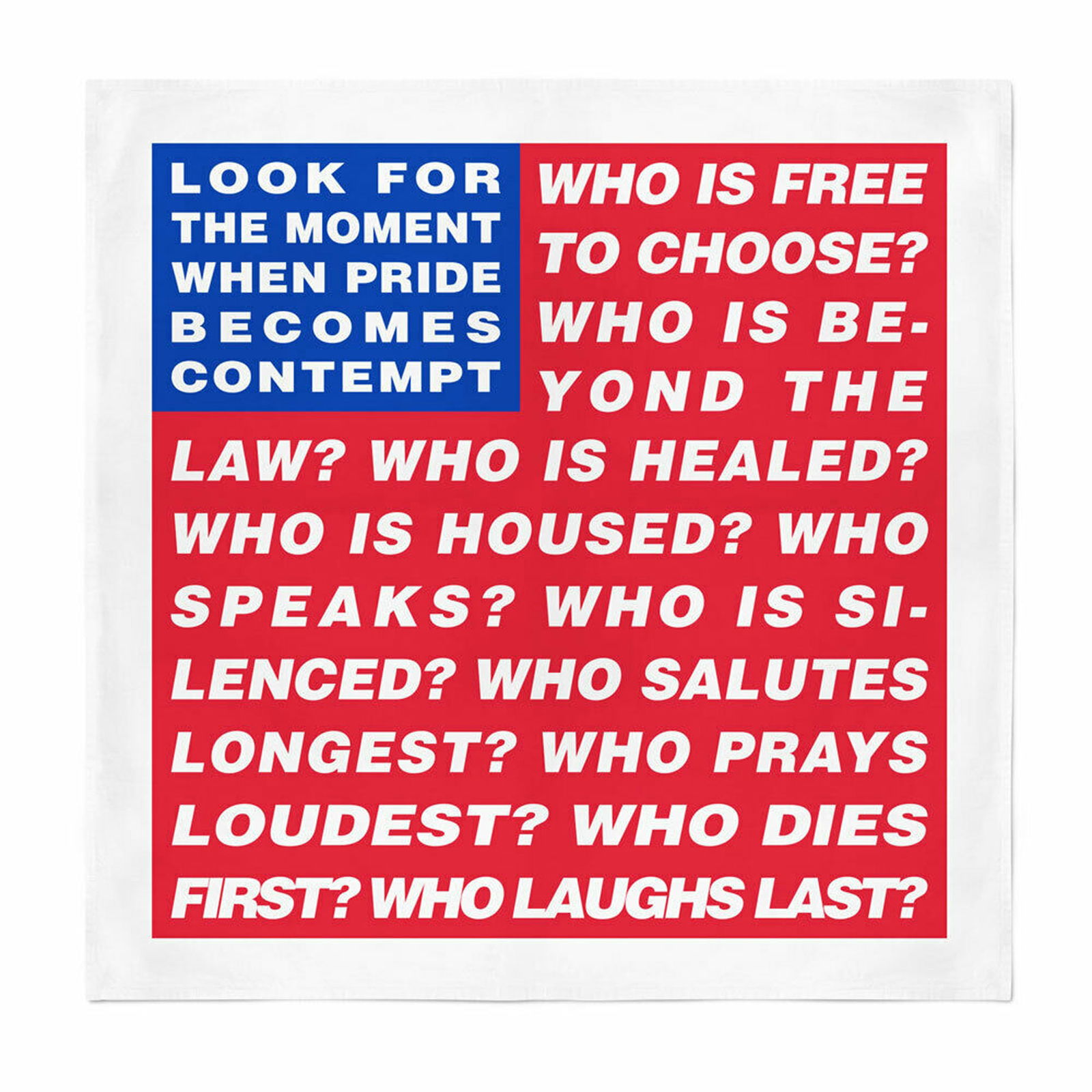 Barbara Kruger Untitled (Flag), Bandana (Limited timed release) 2020 (1 of 1)