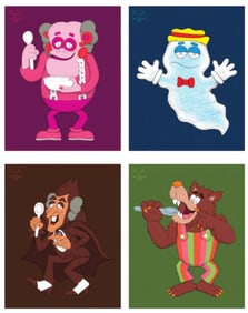KAWS Monsters Cereal poster set of 4 2022