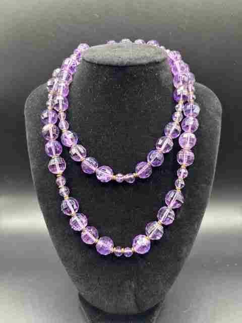 Vintage Amethyst - Victorian Hand-Cut Beaded