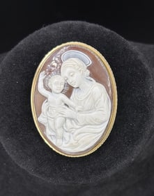 Cameo Madonna with Child - Signed