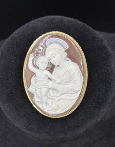 Cameo Madonna with Child - Signed