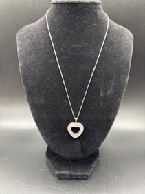 White LG Sapphire Heart Necklace
