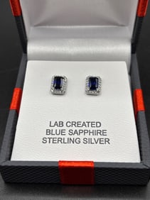 Blue LG Sapphire Earrings