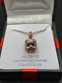 Pink LG Sapphire Necklace