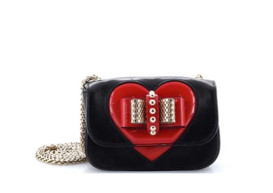 Christian Louboutin Cross Body Bag Patent Leather Heart