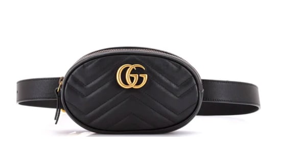 Gucci Matelasse Leather GG Marmont Belt Bag