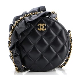 Chanel Romance Round Clutch with Chain Quilted Lambskin