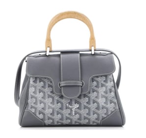Goyard Saigon Top Handle Bag Coated Canvas with Leather Mini