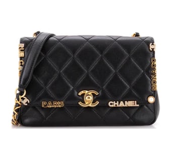 Chanel Paris Monaco Flap Bag Quilted Lambskin Mini