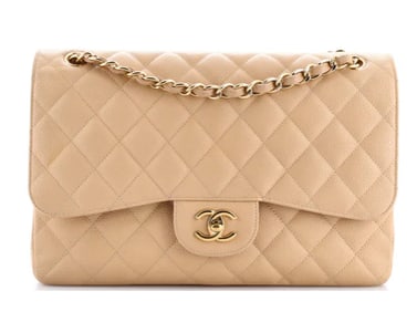 Chanel Classic Double Flap Bag Quilted Caviar Jumbo
