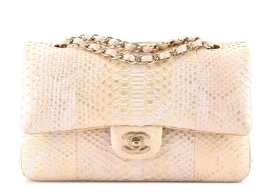 Chanel Classic Double Flap Bag Python Medium