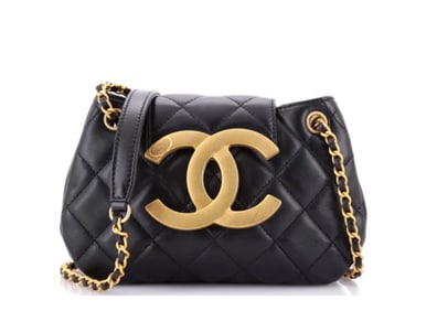 Chanel Giant CC Compartment Messenger Bag Quilted Lambskin