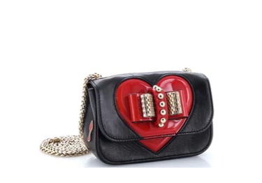 Christian Louboutin Cross Body Bag Patent Leather Heart - 2