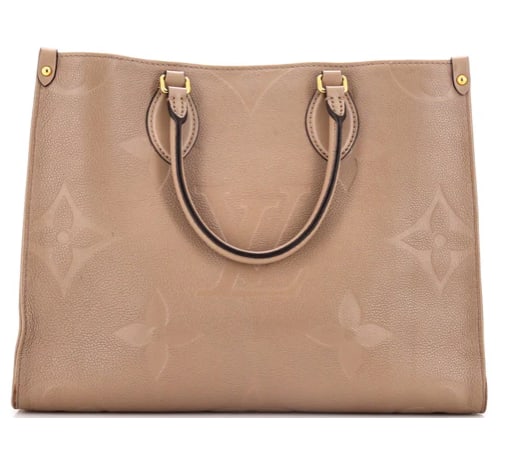 Louis Vuitton OnTheGo Tote Monogram Empreinte Giant MM: Louis Vuitton OnTheGo MM Tote – Taupe Monogram Empreinte Leather Carry luxury and functionality with this stunning Louis Vuitton OnTheGo MM Tote. Crafted from Monogram Empreinte leather, this versat