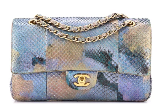 Chanel Classic Double Flap Bag Python Medium: Chanel Classic Double Flap Bag – Multicolor Python Leather Make an unforgettable statement with this Chanel Classic Double Flap Bag. Crafted from luxurious multicolor python leather, this rare and e