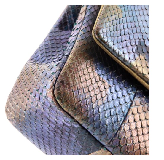 Chanel Classic Double Flap Bag Python Medium - 7