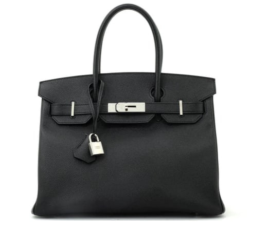 Hermes Birkin Handbag Noir Epsom with Palladium Hardware 30 (1 of 9)