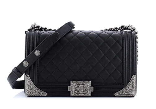 Chanel Paris-Dallas Boy Flap Bag Quilted Calfskin with Metal Adornments Old Medium (1 of 8)
