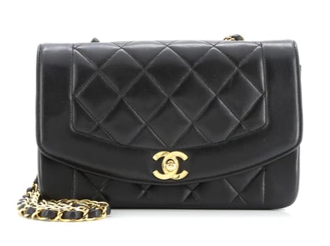 Chanel Vintage Diana Flap Bag Quilted Lambskin Small (1 of 7)