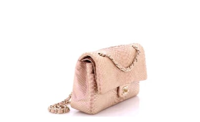 Chanel Classic Double Flap Bag Python Medium - 3